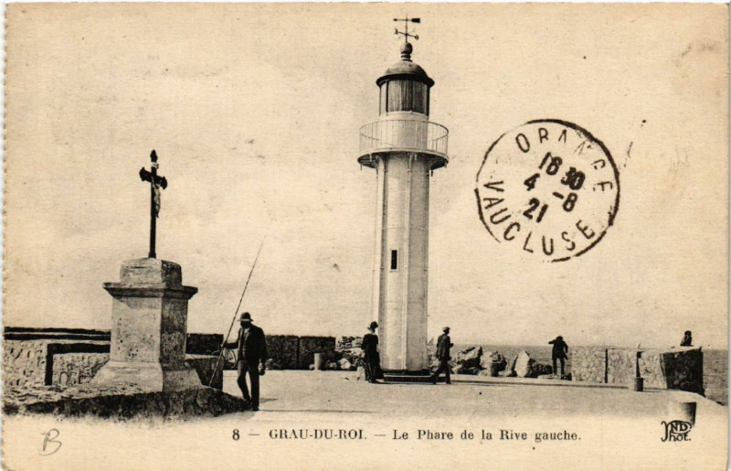 Carte postale ancienne Grau-du-Roi - Le Phare de la Rive gauche