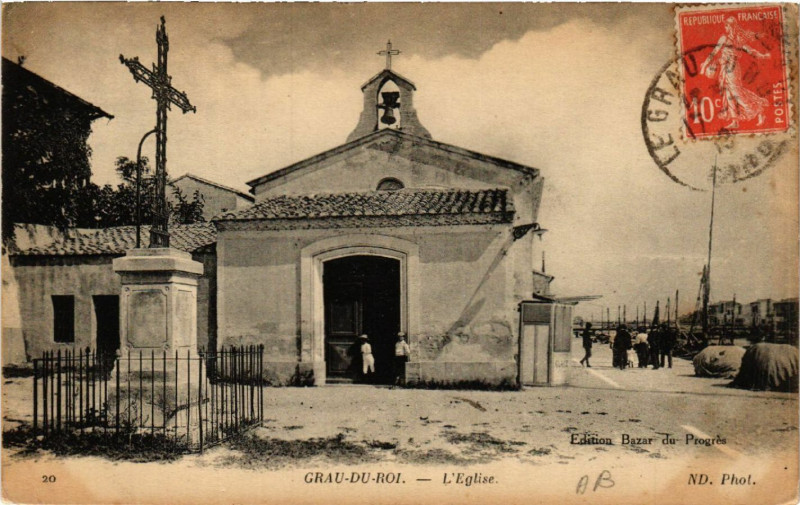 Carte postale ancienne Grau-du-Roi - L'Eglise