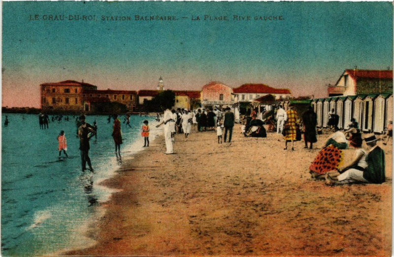 Carte postale ancienne Le Grau-du-Roi - Station Balnéaire - La Plage rive gauche au Grau-du-Roi