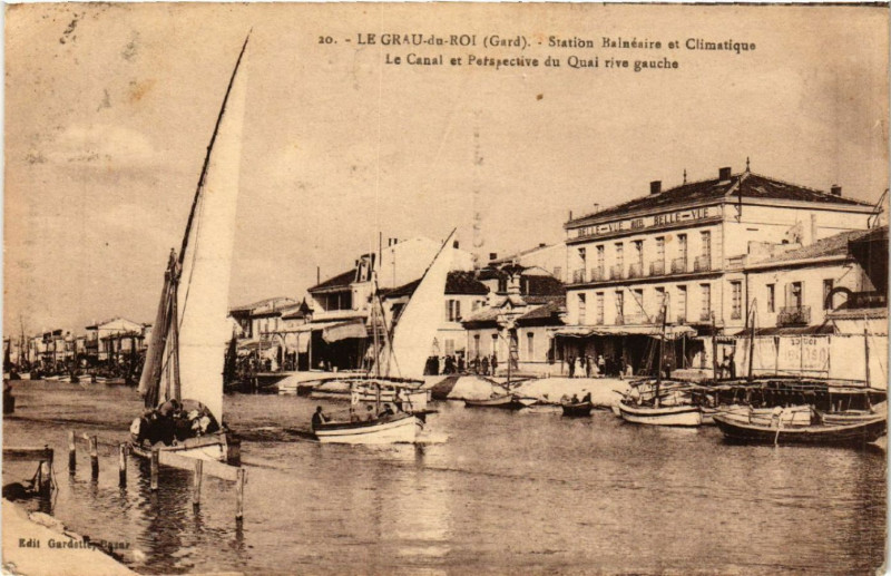 Carte postale ancienne Le Grau-du-Roi - Station Balnéaire et Climetique-Le Canal... au Grau-du-Roi