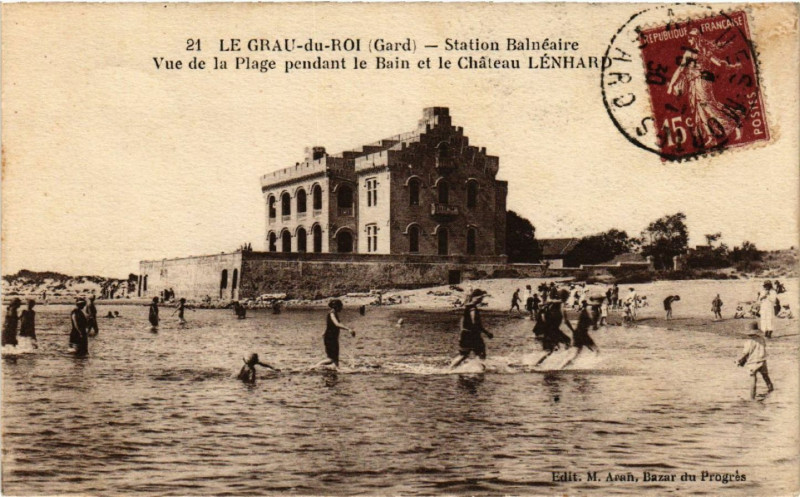 Carte postale ancienne Le Grau-du-Roi - Station Balnéaire - Vue de la Plage au Grau-du-Roi