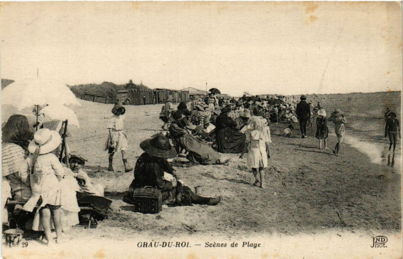 Carte postale ancienne Grau-du-Roi - Scénes de Plage