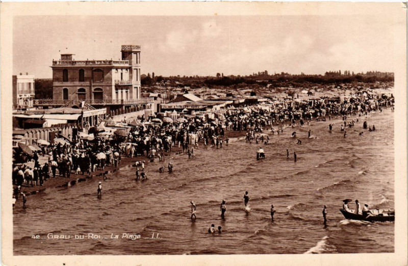 Carte postale ancienne Grau-du-Roi - La Plage