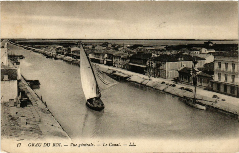 Carte postale ancienne Grau-du-Roi - Vue générale - Le Canal
