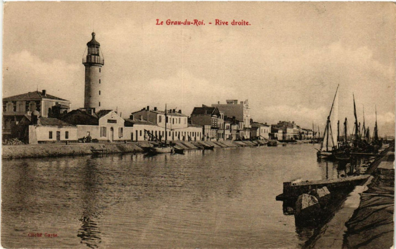 Carte postale ancienne Le Grau-du-Roi - Rive droite au Grau-du-Roi