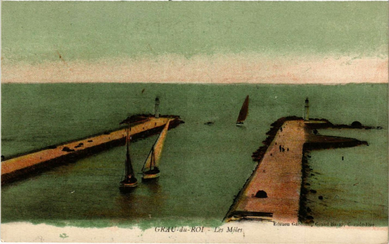 Carte postale ancienne Grau-du-Roi - Les Moles