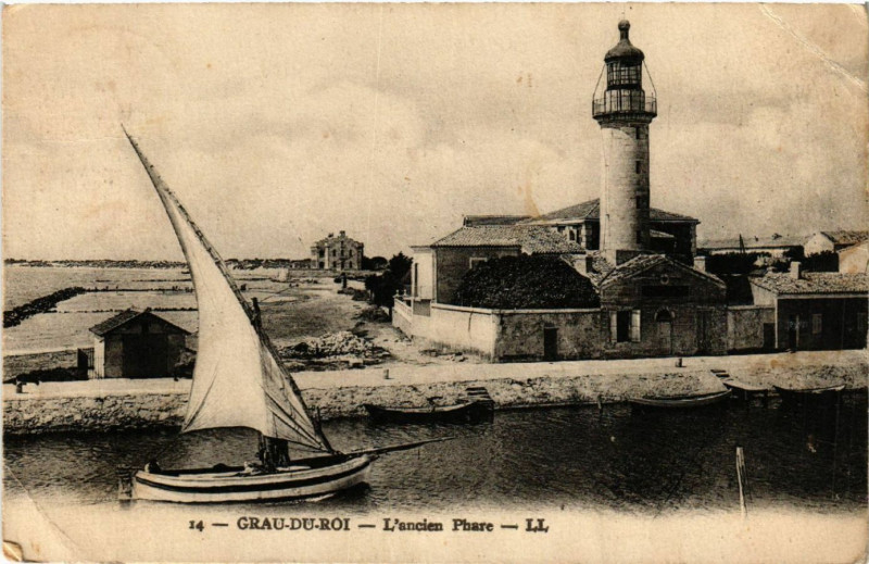 Carte postale ancienne Grau-du-Roi - L'ancien Phare