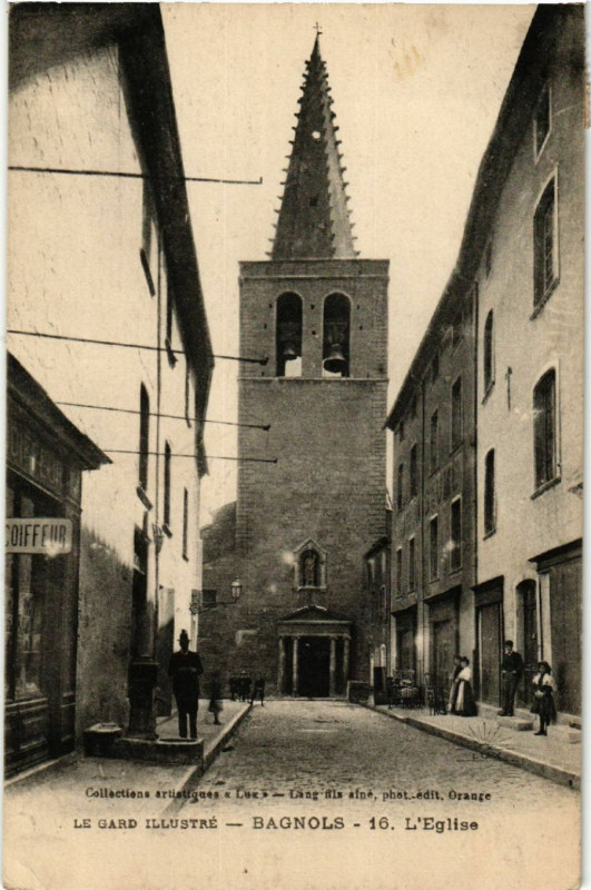 Carte postale ancienne La Gard Illustré - Bagnols - L'Eglise