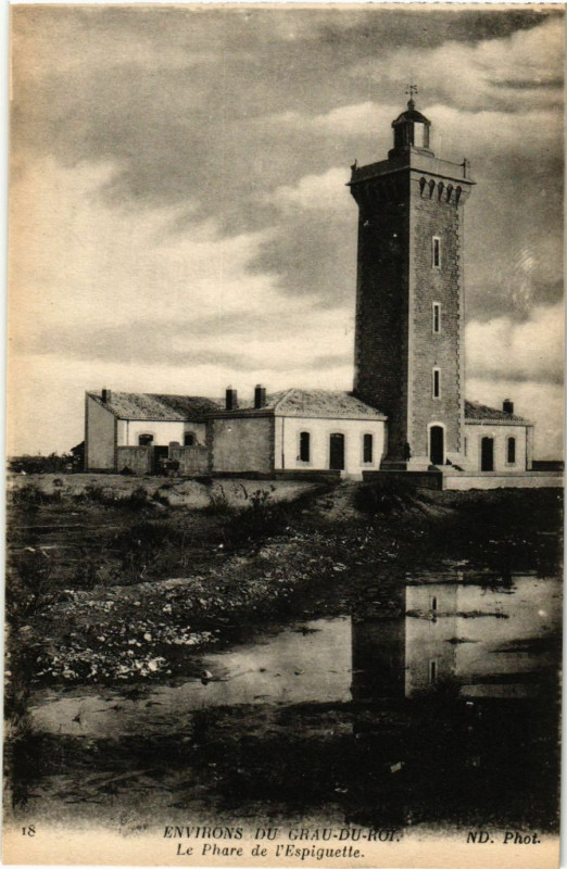 Carte postale ancienne Environs du Grau-du-Roi - Le Phare de l'Epiguette