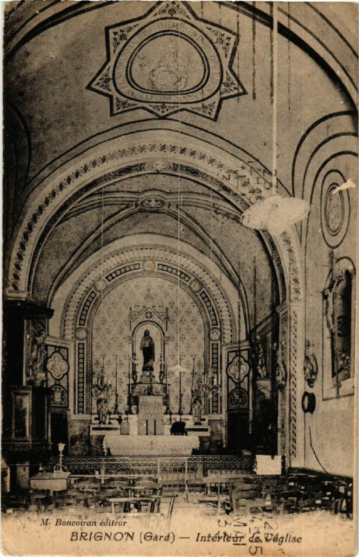 Carte postale ancienne Brignin - Intérieur de Léglise