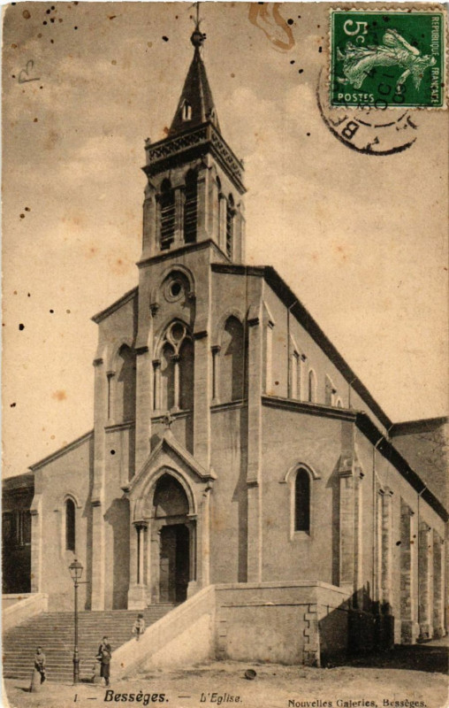 Carte postale ancienne Besseges - L'Eglise à Bessèges