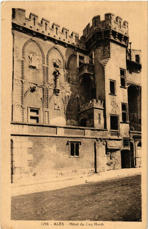 Carte postale ancienne Ales - Hotel du Coq Hards à Alès