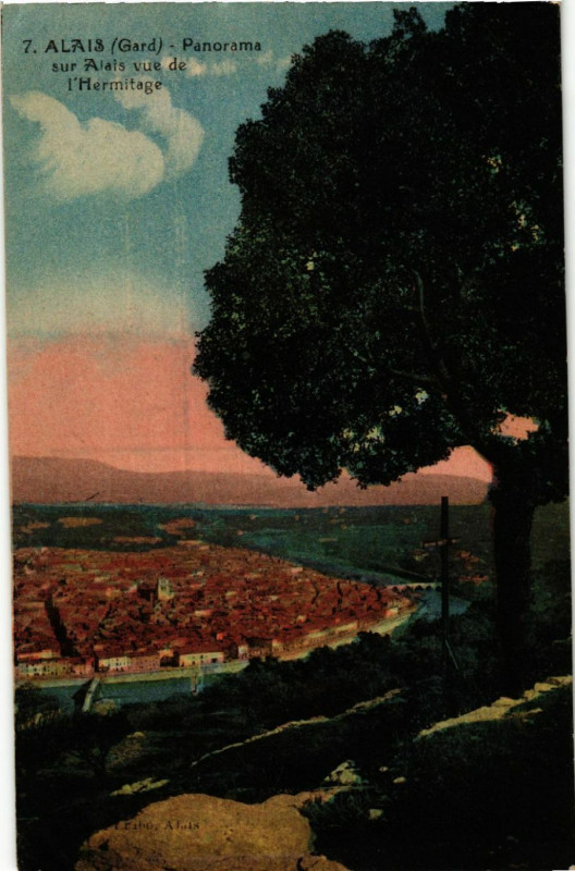 Carte postale ancienne Alais - Panorama sur Alais vue de l'Harmitage