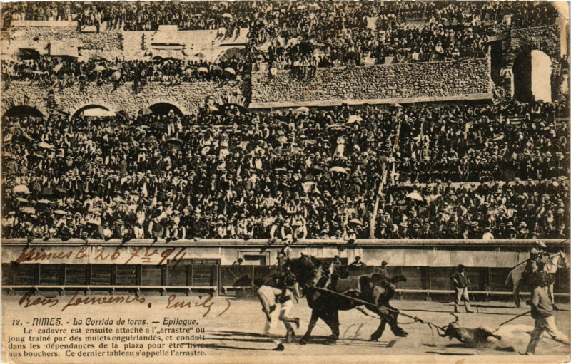 Carte postale ancienne Nimes - La Corrida de Toros à Nîmes