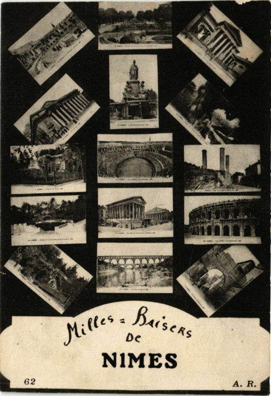 Carte postale ancienne Nimes - Milles Baisers de NIMESr à Nîmes