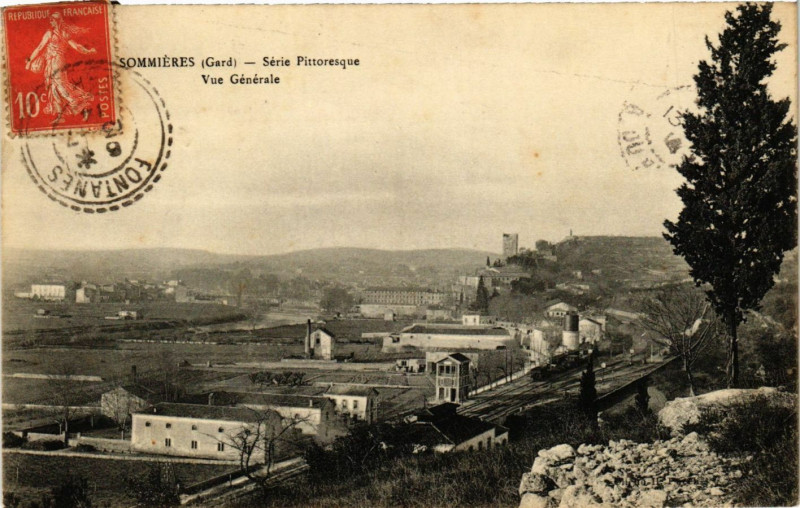 Carte postale ancienne Sommieres - Série Pittoresque - Vue Générale à Sommières