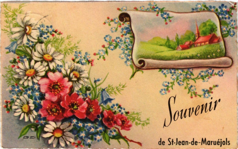 Carte postale ancienne Souvenir de Saint-Jean-de-Maruéjols