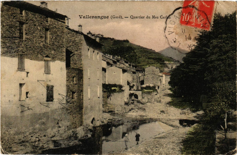 Carte postale ancienne Vallerangue - Quartier du Mas Carles