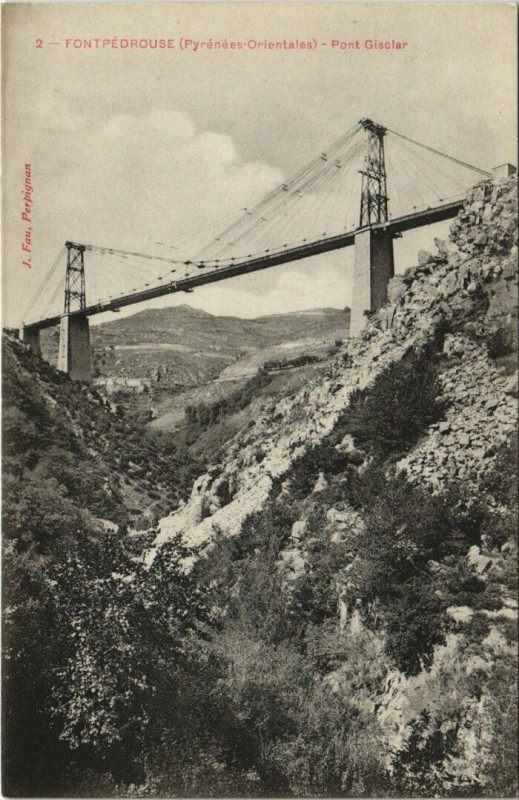 Carte postale ancienne Fontpedrouse Pont Gisclar à Fontpédrouse