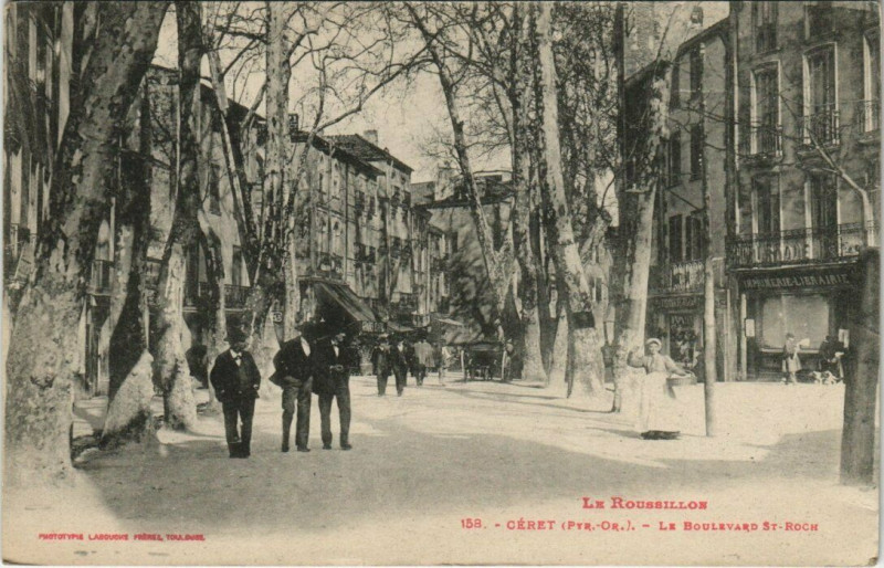 Carte postale ancienne Ceret Bld Saint-Roch à Céret