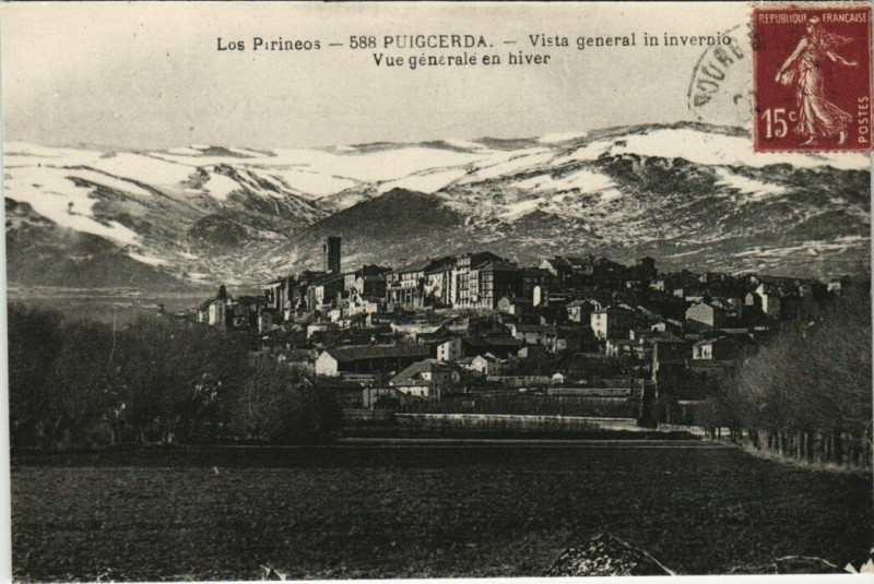 Carte postale ancienne Puigcerda vue générale en hiver