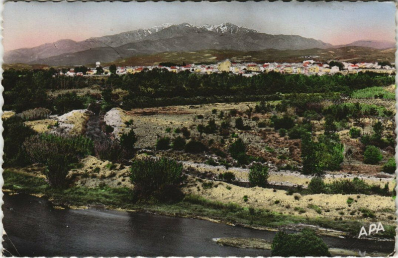 Carte postale ancienne Le Boulou Le Canigou au Boulou
