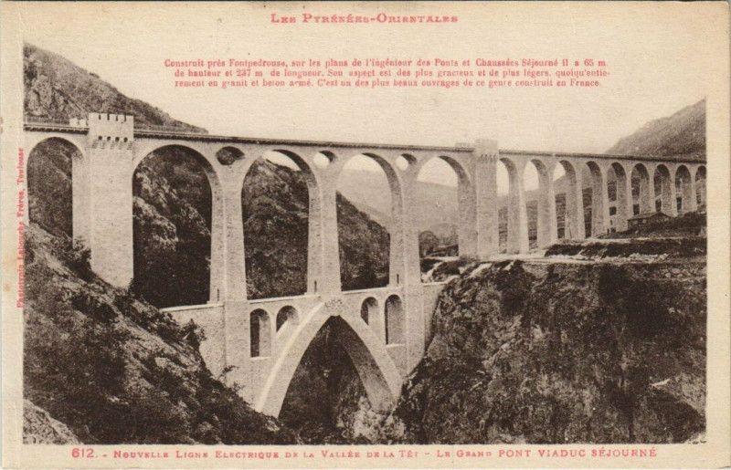 Carte postale ancienne Grand Pont Viadc Sejourne à Ur