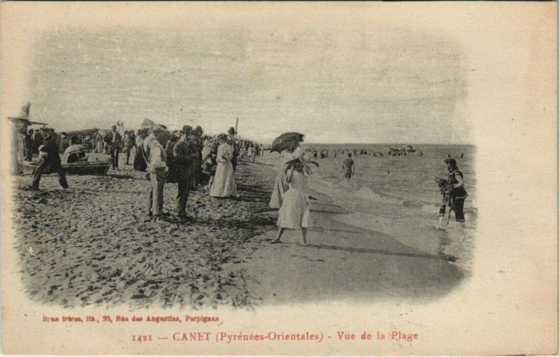Carte postale ancienne Canet Vue de la Plage