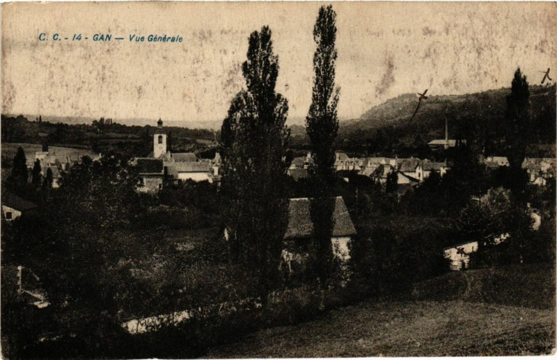 Carte postale ancienne Gan - Vue générale