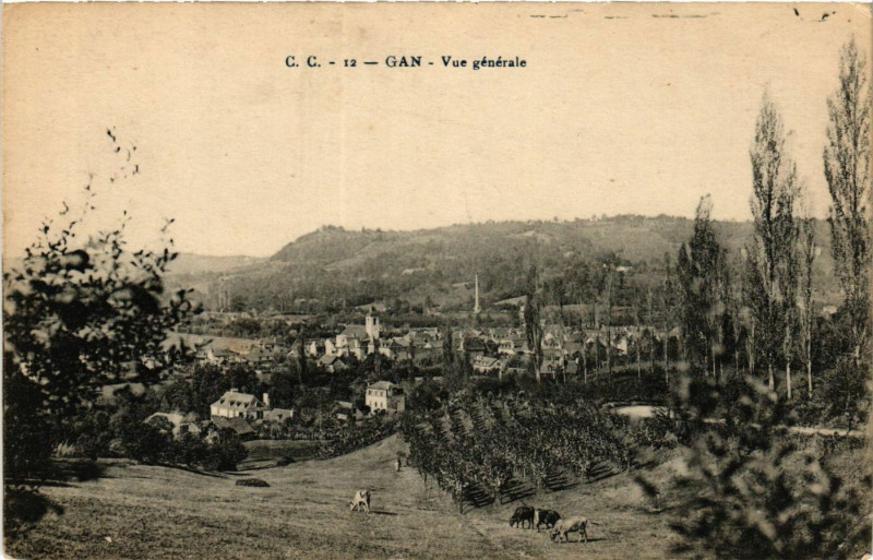 Carte postale ancienne Gan - Vue générale