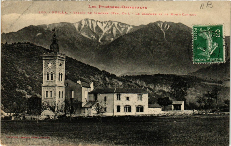Carte postale ancienne Fuilla - Vallée de Sahople - La Clocher et le Mont... à Fuilla