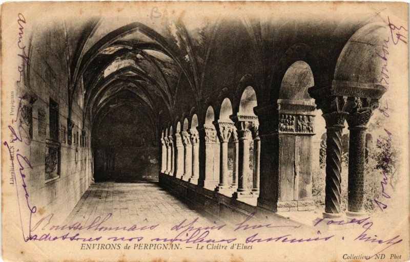 Carte postale ancienne Env. de Perignan - Le Cloitre d'Elnes à Elne