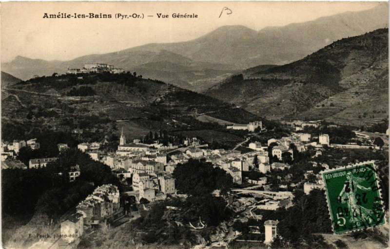 Carte postale ancienne Amelie-les-Bains - Vue générale