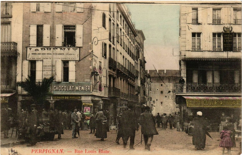 Carte postale ancienne Perpignan Rue Louis Blanc à Perpignan