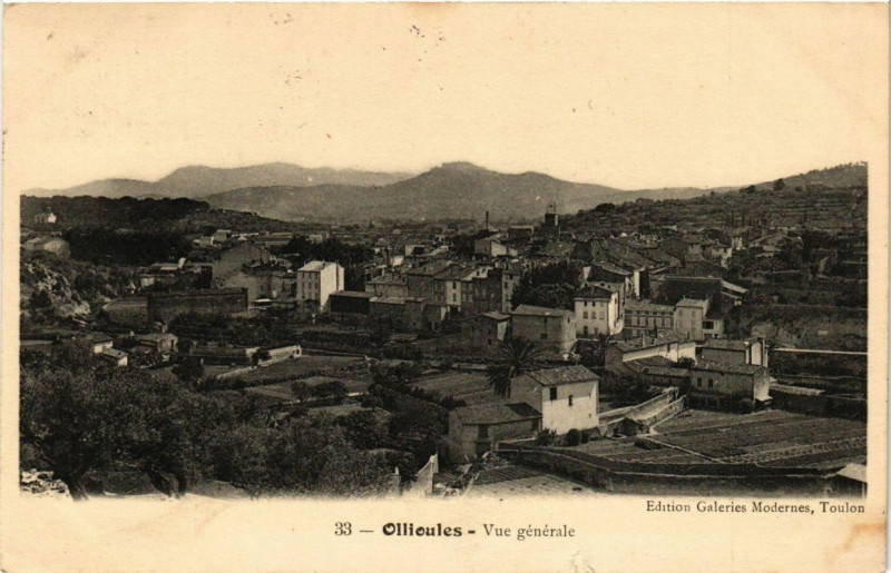 Carte postale ancienne Ollioules vue générale