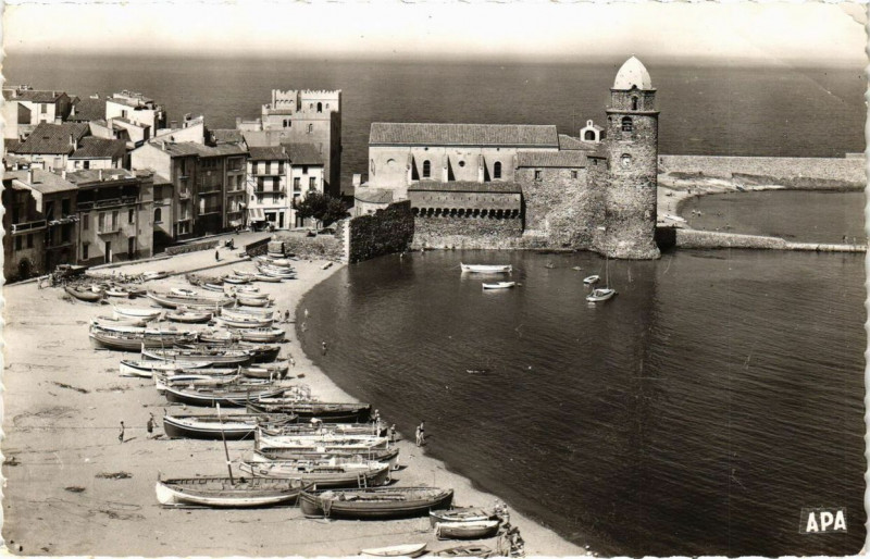 Carte postale ancienne Collioure La Rede et l'Eglise à Collioure