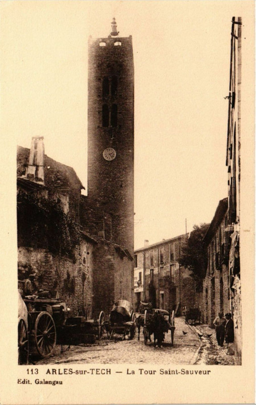 Carte postale ancienne Arles-sur-Tech - La Tour Saint-Sauveur à Arles-sur-Tech