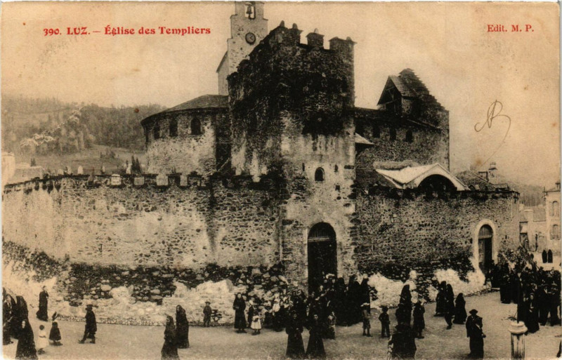 Carte postale ancienne Luz - Eglise des Tempiters