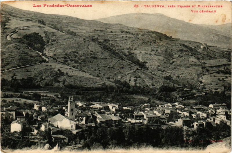 Carte postale ancienne Taurinya pres Prades et Villefranche - Vue générale à Taurinya