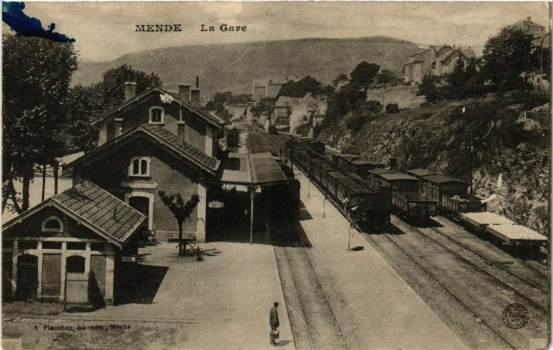 Carte postale ancienne Mende - La Gare à Mende