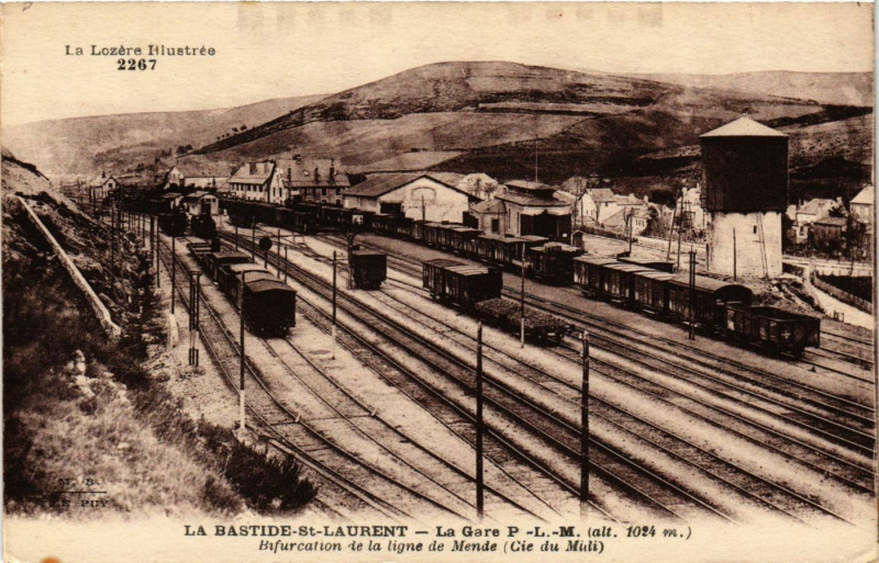 Carte postale ancienne La-Bastide-Saint-Laurent - La Gare P.-L.-M.