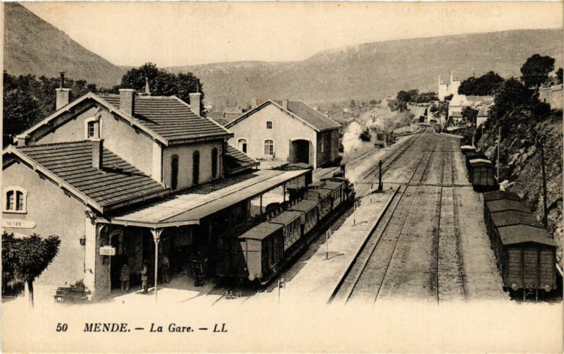Carte postale ancienne Mende - La Gare à Mende