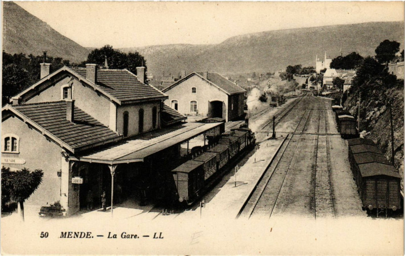 Carte postale ancienne Mende - La Gare à Mende