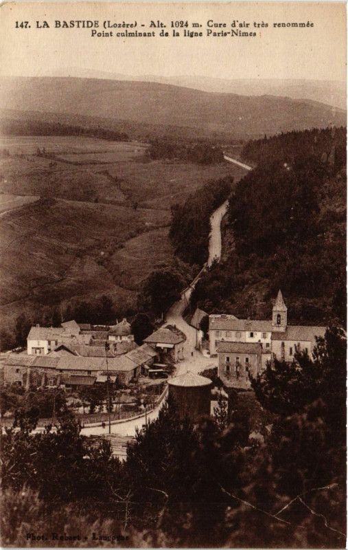 Carte postale ancienne La Bastide - Point culminant de la ligne Paris-Nimes