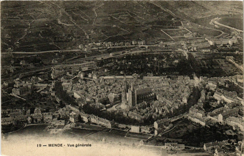 Carte postale ancienne Mende - Vue générale à Mende