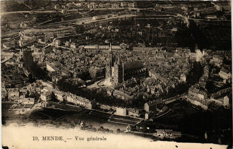 Carte postale ancienne Mende - Vue générale à Mende