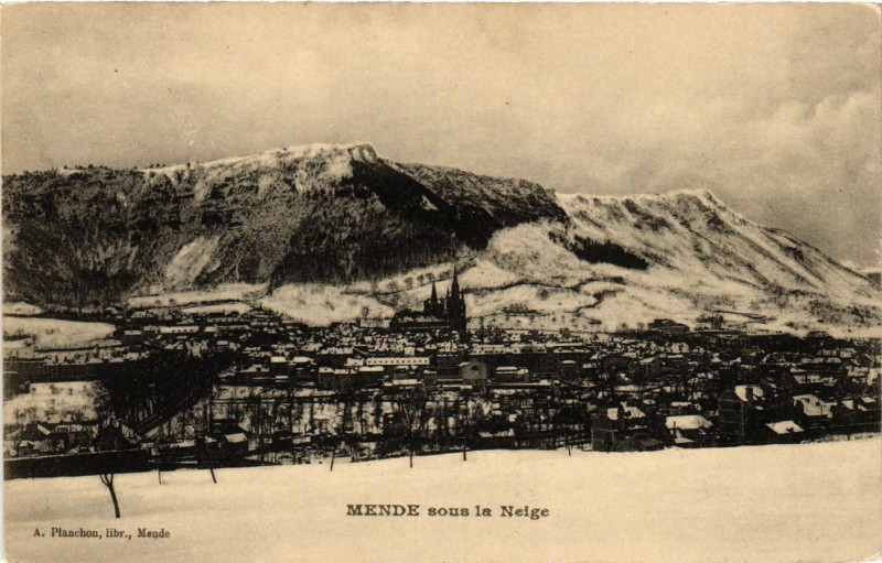 Carte postale ancienne Mende - Mende sous la Neige à Mende