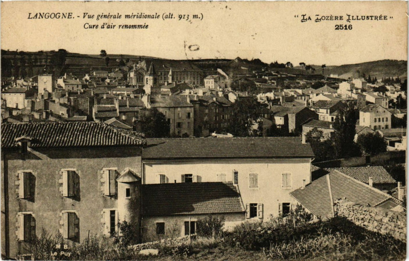 Carte postale ancienne Langogne - Vue générale meridionale à Langogne