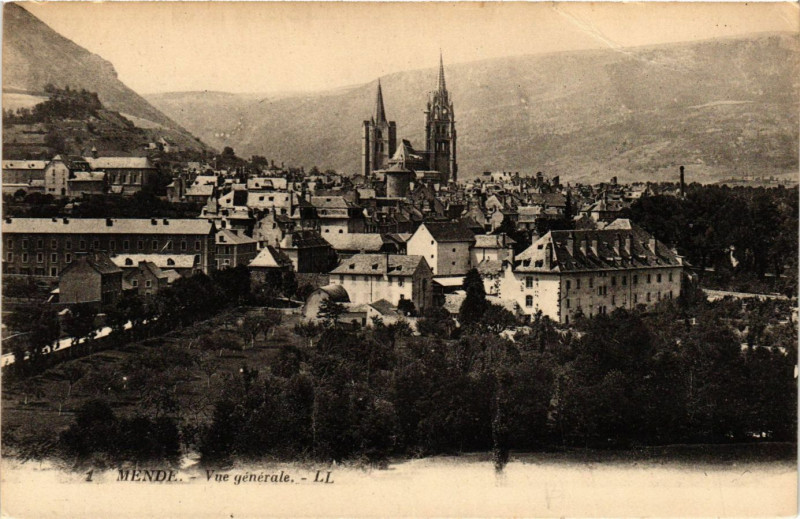 Carte postale ancienne Mende - Vue générale à Mende