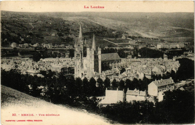 Carte postale ancienne Mende - Vue générale à Mende